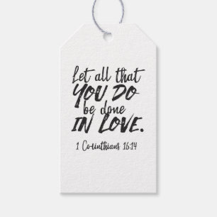 Étiquettes-cadeau Amour en action - 1 Corinthiens 16:14 Inspirationa