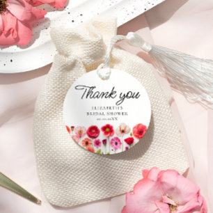 Étiquettes Cadeau Amour en fleur Merci de Fête des mariées coloré