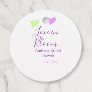 Étiquettes Cadeau Amour en fleurs cœur coloré nom de la fête de mari