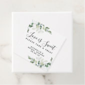 Étiquettes Cadeau Amour est doux Fête de mariage au Eucalyptus (En situation)