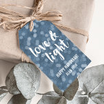 Étiquettes-cadeau Amour et lumière | Blue Bokeh Hanoukka<br><div class="desc">Habille tes cadeaux Hanoukka avec ces étiquettes festives. Le design est doté d'un arrière - plan bokeh bleu hivernal avec "Love & Light" en texte brossé à la main. Customisez avec un nom et/ou un salut pour prendre une partie de l'oeuvre de l'emballage cadeau!</div>