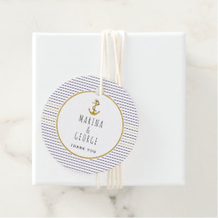 Étiquettes Cadeau Amour et merci aquarelle coquillages plage mariage
