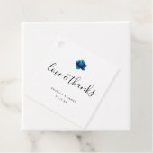 Étiquettes Cadeau Amour et Merci Blue Peony mariage merci (En situation)