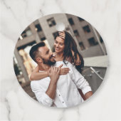 Étiquettes Cadeau Amour et Merci Couple Photo Chic Mariage (Dos)