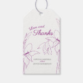 Étiquettes-cadeau Amour et merci gladiolus art mûrier pourpre (Devant)