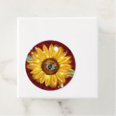 Étiquettes Cadeau Amour et Merci Monogram Rustic Mariage Sunflower (En situation)