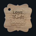 Étiquettes Cadeau Amour et Merci Rustic Wood<br><div class="desc">Balises Amour et Merci</div>