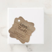 Étiquettes Cadeau Amour et Merci Rustic Wood (En situation)