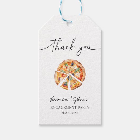 Étiquettes-cadeau Amour et Pizza (Devant)