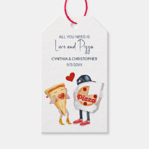 Étiquettes-cadeau Amour et Pizza Mariage Drôle