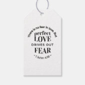 Étiquettes-cadeau Amour Éternel - 1 Jean 4:18 Citation Écriture Art (Devant)