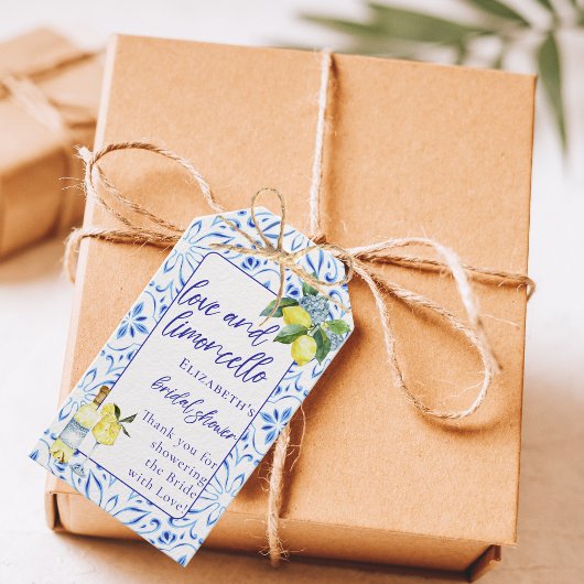 Étiquettes-cadeau Amour Limoncello Mariage Italien écrit à la main S