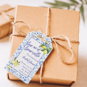 Étiquettes-cadeau Amour Limoncello Mariage Italien Shower écrit à la