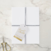 Étiquettes-cadeau 'Amour & Merci' Blanc & Or Elégant Mariage Faveur (Avec de la ficelle)