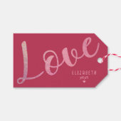 Étiquettes-cadeau Amour Moderne Viva Magenta (Devant (Horizontal))