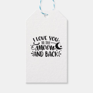 Étiquettes-cadeau Amour pour vous jusqu'à la lune et retour Lettre m