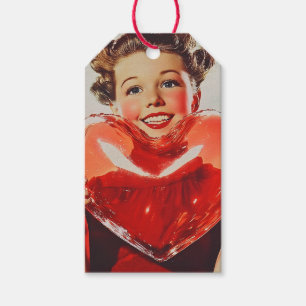Étiquettes-cadeau Amour rétro : 1950s Luminosité cardiaque