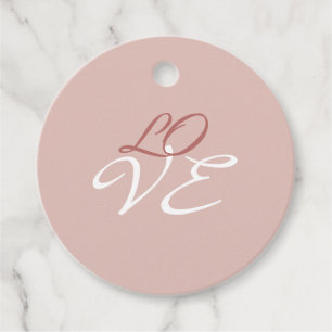 Étiquettes Cadeau Amour Rose Couleur Or Calligraphie Script
