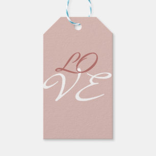 Étiquettes-cadeau Amour Rose Or Couleur Calligraphie Script