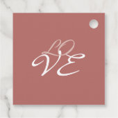 Étiquettes Cadeau Amour Rose Or Couleur Calligraphie Script (Dos)