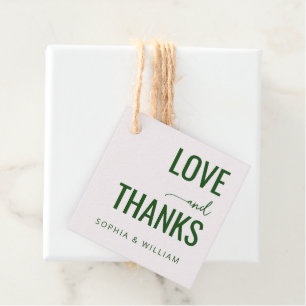 Étiquettes Cadeau Amour vert sincère merci