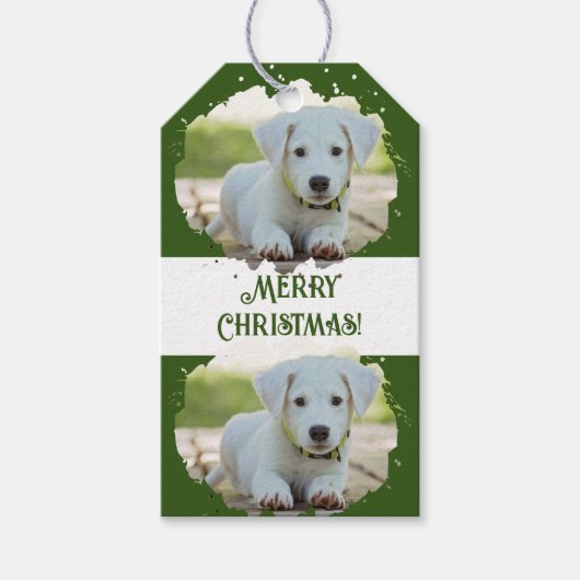 Étiquettes-cadeau Amoureux de les chiens mignons Motif photo personn (Devant)