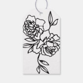 Étiquettes-cadeau Ampersand floral | Mariage noir et blanc (Dos)