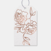 Étiquettes-cadeau Ampersand floral | Mariage or Rose Faux (Dos)