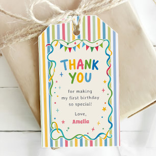 Étiquettes-cadeau Amusant d'être une fille fantaisiste colorée Anniv