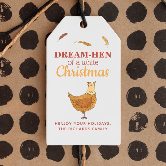 Étiquettes-cadeau Amusant jeu de Noël de poulet