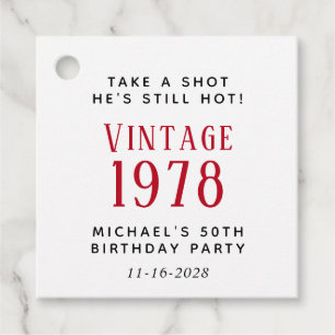 Étiquettes Cadeau Amusante fête Vintage du 50e anniversaire