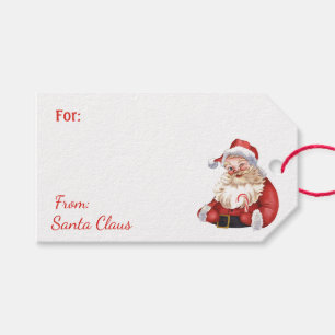 Étiquettes-cadeau Amusement de Santa Claus personnalisé NOM rectangl