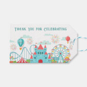 Étiquettes-cadeau Amusement Park Anniversaire (Devant (Horizontal))