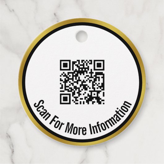 Étiquettes Cadeau Analyser le code QR pour plus d'informations Black (Devant)