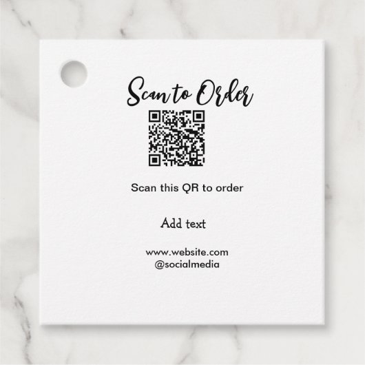 Étiquettes Cadeau Analyser pour commander analyser le code QR ajoute (Devant)
