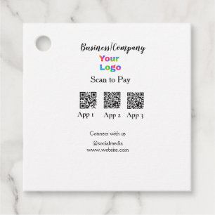 Étiquettes Cadeau Analyser pour payer le logo de l'entreprise Q R co