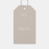 Étiquettes-cadeau Ananas blanc préppy sur beige (Dos)