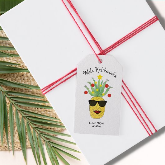 Étiquettes-cadeau Ananas Mele Kalikimaka Classic