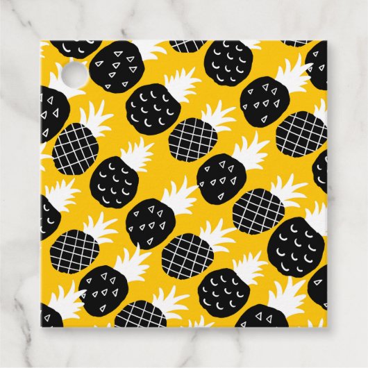 Étiquettes Cadeau Ananas noir (Devant)