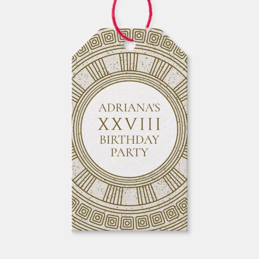 Étiquettes-cadeau Ancienne Rome Anniversaire Fête avec éléments en p (Devant)