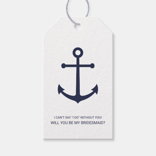 Étiquettes-cadeau Ancre Bleue de la marine nautique (Devant)