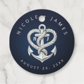 Étiquettes Cadeau Ancre de cordes cardiaques nautiques Mariage de la (Dos)