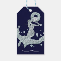 Ancre de diamant nautique Bling Glam Fête sur la p