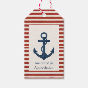 Étiquettes-cadeau Ancres Aweigh "Ancré dans l'appréciation" étiquett