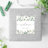 Étiquettes Cadeau Anémones modernes et Dusty Green Eucalyptus Mariag