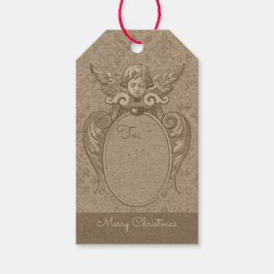 Étiquettes-cadeau Angel avec armature feuille acanthus CC0865 Noël