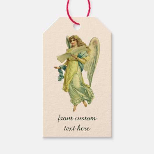 Étiquettes-cadeau Angel de Noël victorien, Gloria in Excelsis Deo (Devant)