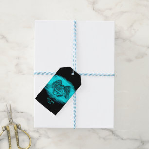 Étiquettes-cadeau Angel Eros en amour, design noir et vert