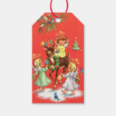 Étiquettes-cadeau Anges de Noël vintages rétro (Devant)