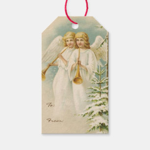 Étiquettes-cadeau Anges démodés de Noël